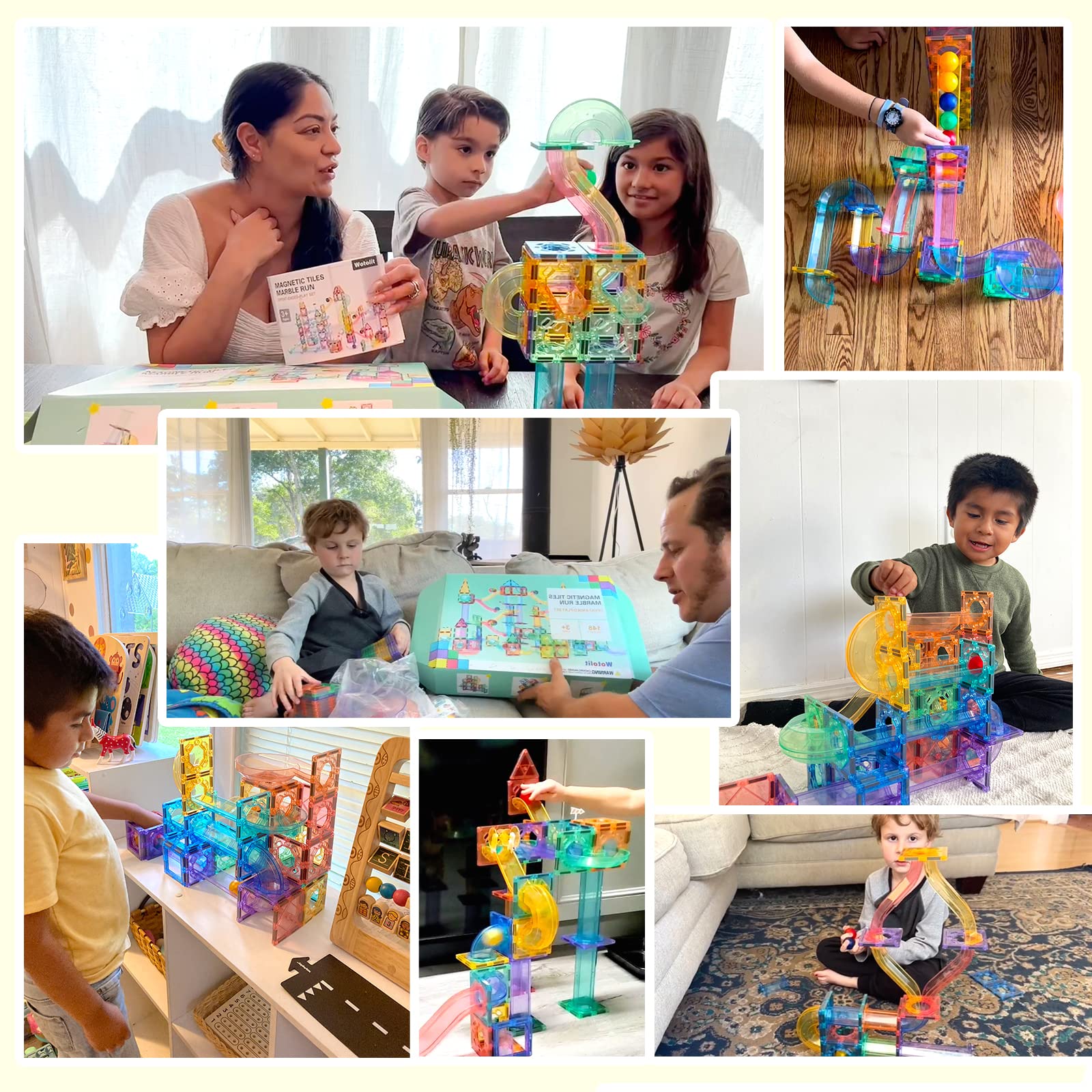 148PCS Magnetic Tiles Pipe Magnetic Blocks Magnets Toys for Kids Toddler Toys, Compatible with Major Brands Magnet Toys, Magnetic Building Set Magnet Tiles Building Block for Age 8-12 Girl Boy Toys