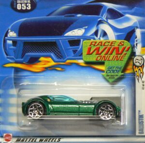 hot wheels 2002-053 first editions 41/42 green ballistik race/win card 1:64 scale die cast collectible car