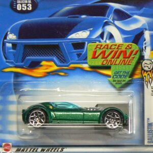 Hot Wheels 2002-053 First Editions 41/42 Green Ballistik Race/Win Card 1:64 Scale Die Cast Collectible Car