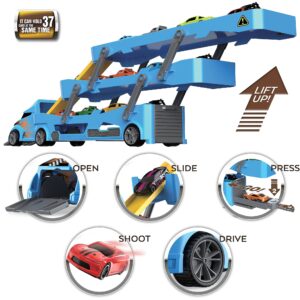 7 in 1 Toy Car Hauler - Semi Truck Toy Cars for Kids Ages 4-8 Boys Toddler Cars to Drive