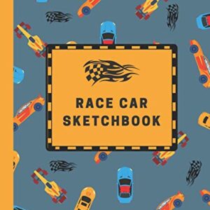 Race Car Sketchbook: Large Sketchbook with Bonus Coloring Pages 8.5" x 11", Drawing, Doodling and Coloring (Kids Drawing Books)