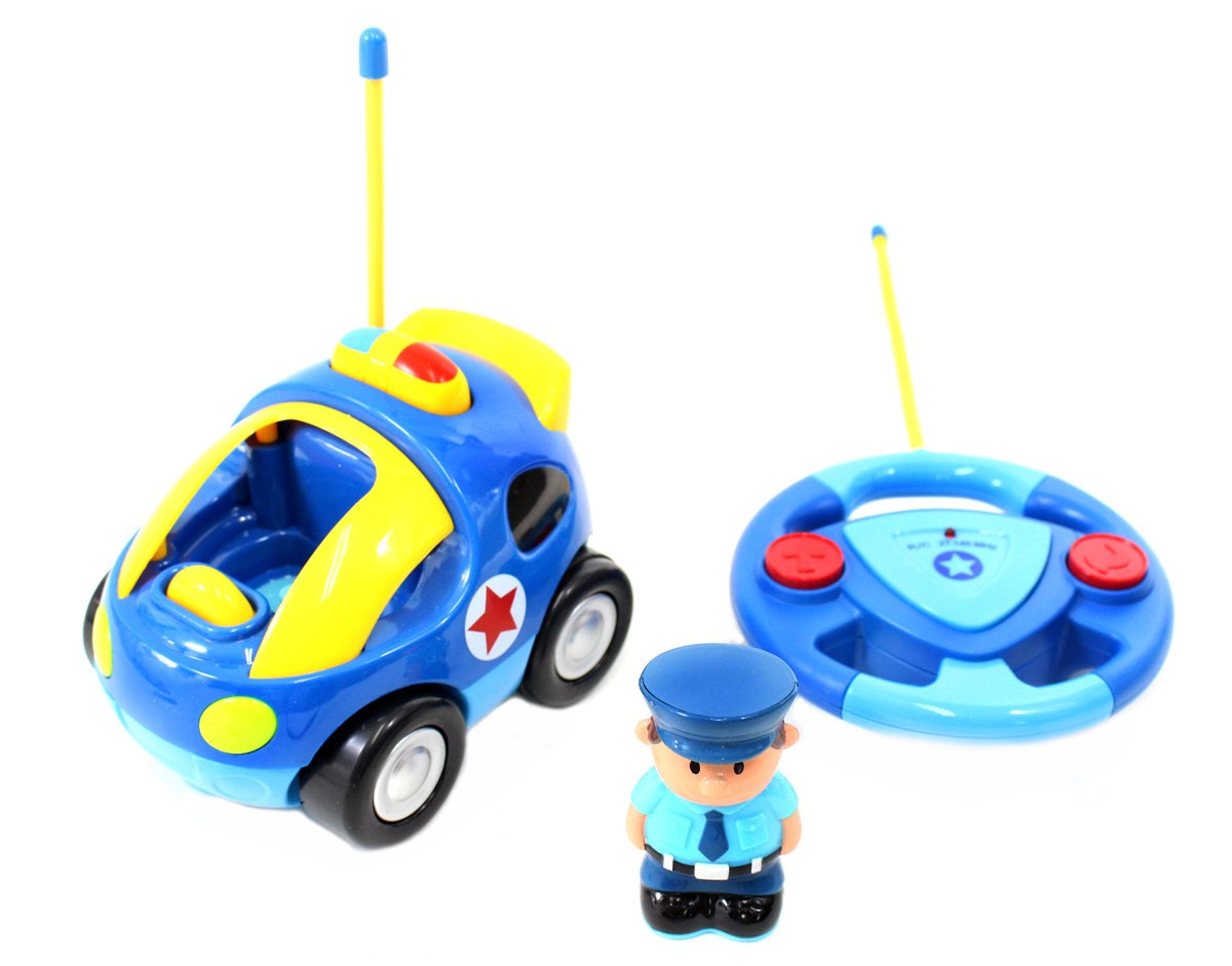 PowerTRC Cartoon Remote Control Cars and Planes Radio Remote Control with Music and Sound | Red, Blue and Yellow Toy for Baby Kids Removable Driver Pilot