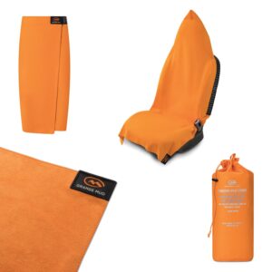 transition wrap extreme waterproof car seat cover and changing towel (orange)