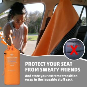 Transition Wrap Extreme Waterproof Car Seat Cover and Changing Towel (Orange)