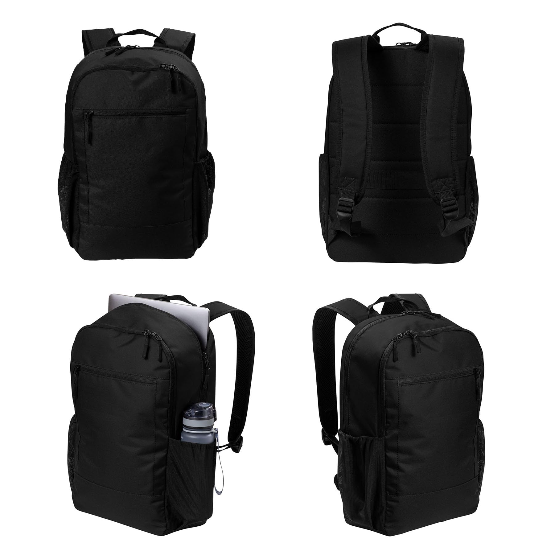 Personalized Daily Commute Business Backpacks, Black, 10 Pack - Your Logo - Customized Casual Computer Backpack for Business