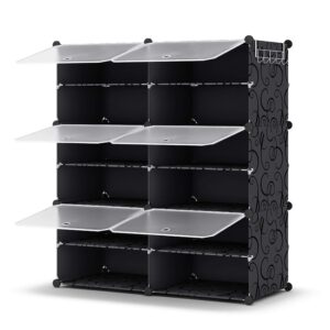 HOMIDEC Shoe Rack Organizer, 6 Tier Storage Cabinet 24 Pair Plastic Shoe Shelves for Closet Hallway Bedroom Entryway