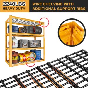 REIBII 40" W Garage Shelving 2240LBS Storage Shelves Heavy Duty Shelving 4-Tier Adjustable Metal Shelves for Storage Rack Industrial Utility Shelf for Garage Pantry Warehouse,40" W X59.5 HX19.5 D