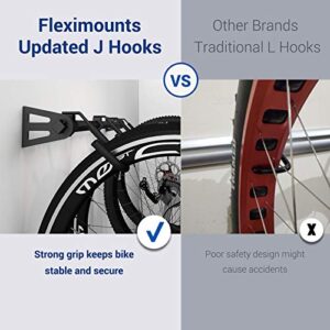 FLEXIMOUNTS 6-Bike Storage Rack for Garage, Heavy-Duty Wall Mount Hanger for Home & Garage, Holds Up to 300lbs