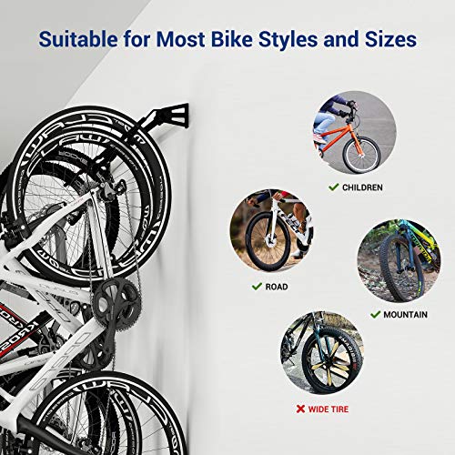 FLEXIMOUNTS 6-Bike Storage Rack for Garage, Heavy-Duty Wall Mount Hanger for Home & Garage, Holds Up to 300lbs