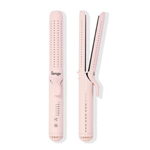 l'ange hair le duo grande 360° airflow styler | 2-in-1 curling wand & titanium flat iron professional hair straightener and curler with cooling air vents to lock in style | adjustable temp (blush)