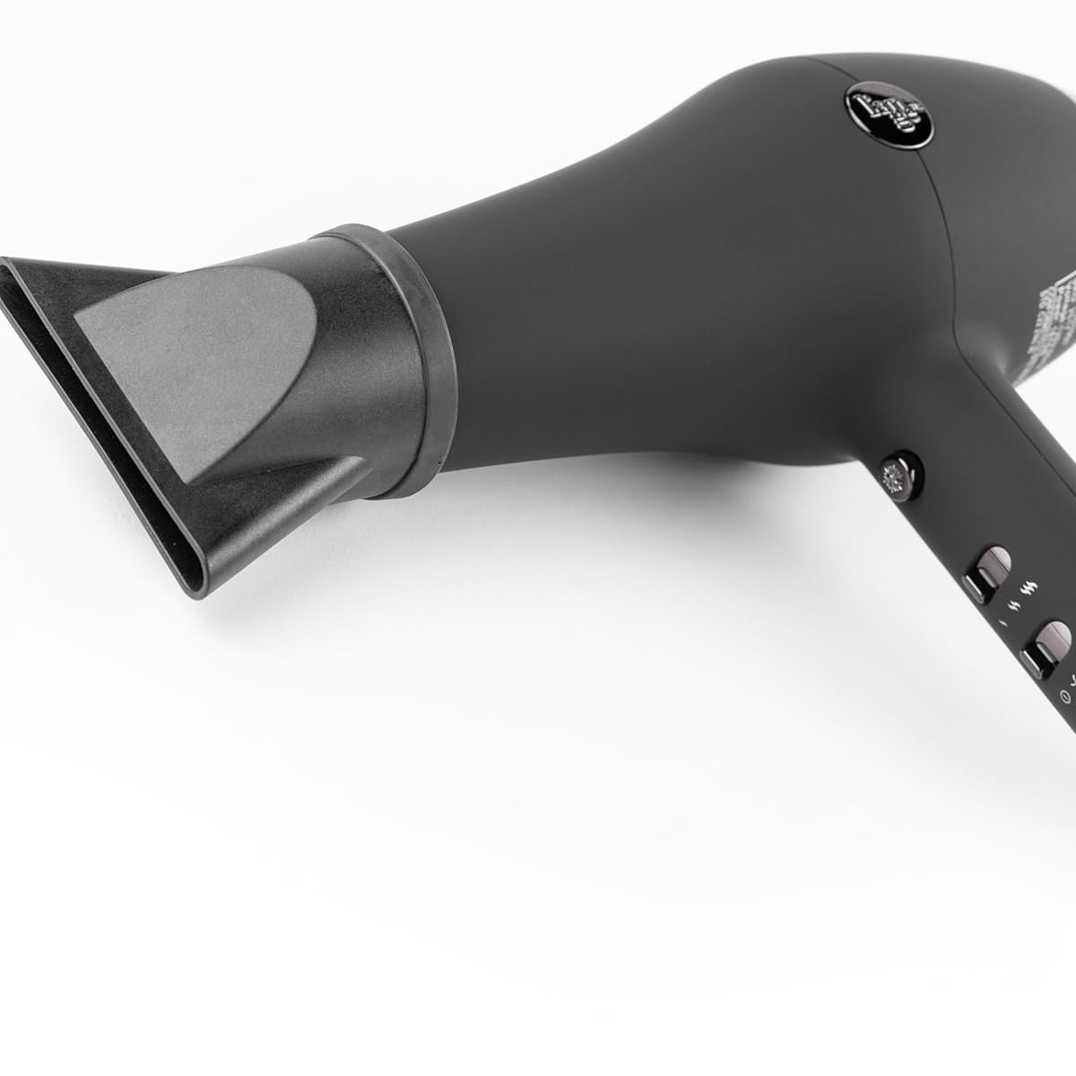 L'ANGE HAIR Soleil Professional Hair Dryer | 3 Heat Settings & 2 Airflow Settings | Cool Shot Locks-in Style | Professional Length Cord | Best Lightweight Hair for Smooth Blowouts (Black)