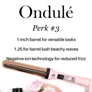 L'ANGE HAIR Ondulé Ceramic Curling Wand | Professional Hot Tools Curling Iron 1 Inch | Salon Hair Styling Wands for Beach Waves | Best Hair Curler Wand for Frizz-Free, Lasting Curls