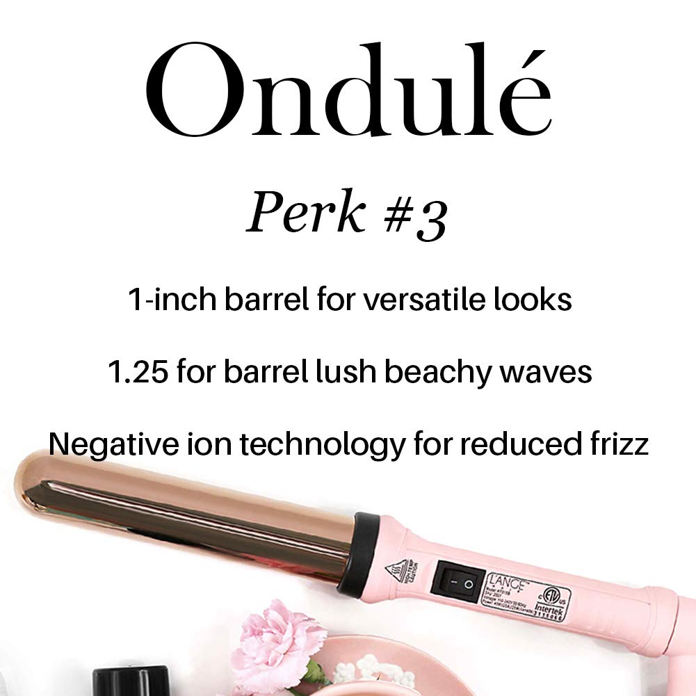 L'ANGE HAIR Ondulé Ceramic Curling Wand | Professional Hot Tools Curling Iron 1 Inch | Salon Hair Styling Wands for Beach Waves | Best Hair Curler Wand for Frizz-Free, Lasting Curls