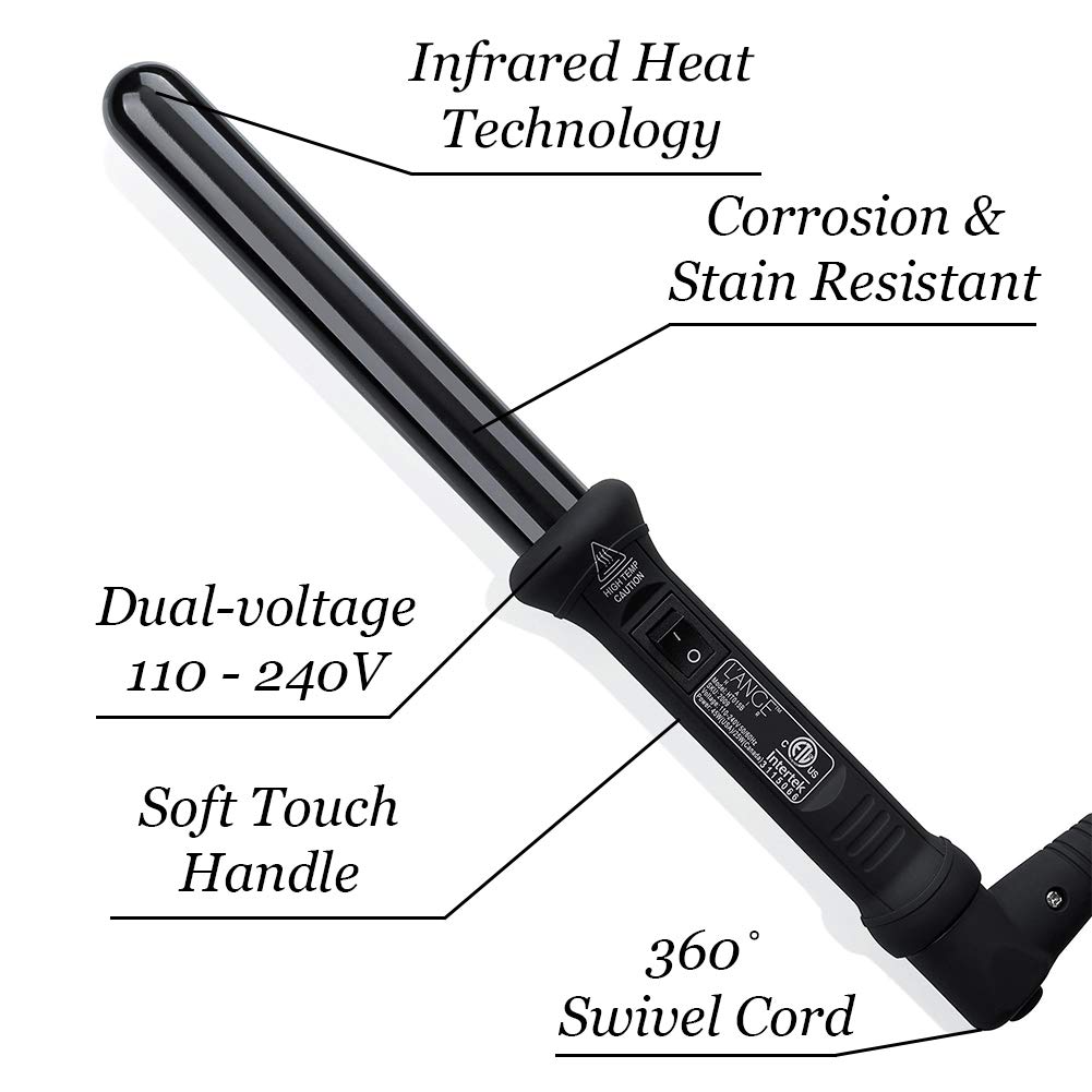 L'ANGE HAIR Ondulé Ceramic Curling Wand | Professional Hot Tools Curling Iron 1 Inch | Salon Hair Styling Wands for Beach Waves | Best Hair Curler Wand for Frizz-Free, Lasting Curls