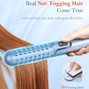 360° Airflow Hair Curling Flat Iron, 2 in 1Hair Curler & Straightener for All Styles, with 15S PTC Fast Heat-Up, 3D Floating Plate & 48 Tiny Ionic Air Vents for Better Maintain Your Look