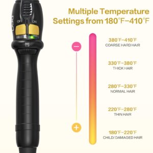 DAN Technology 3/4 Inch Hair Curling Iron 19mm Ceramic Tourmaline Curling Wand for All Hair Types Dual Voltage Hair Curler Fast Heat up Curling Tool for Salon, Hairdressing Beauty School, Gold Black