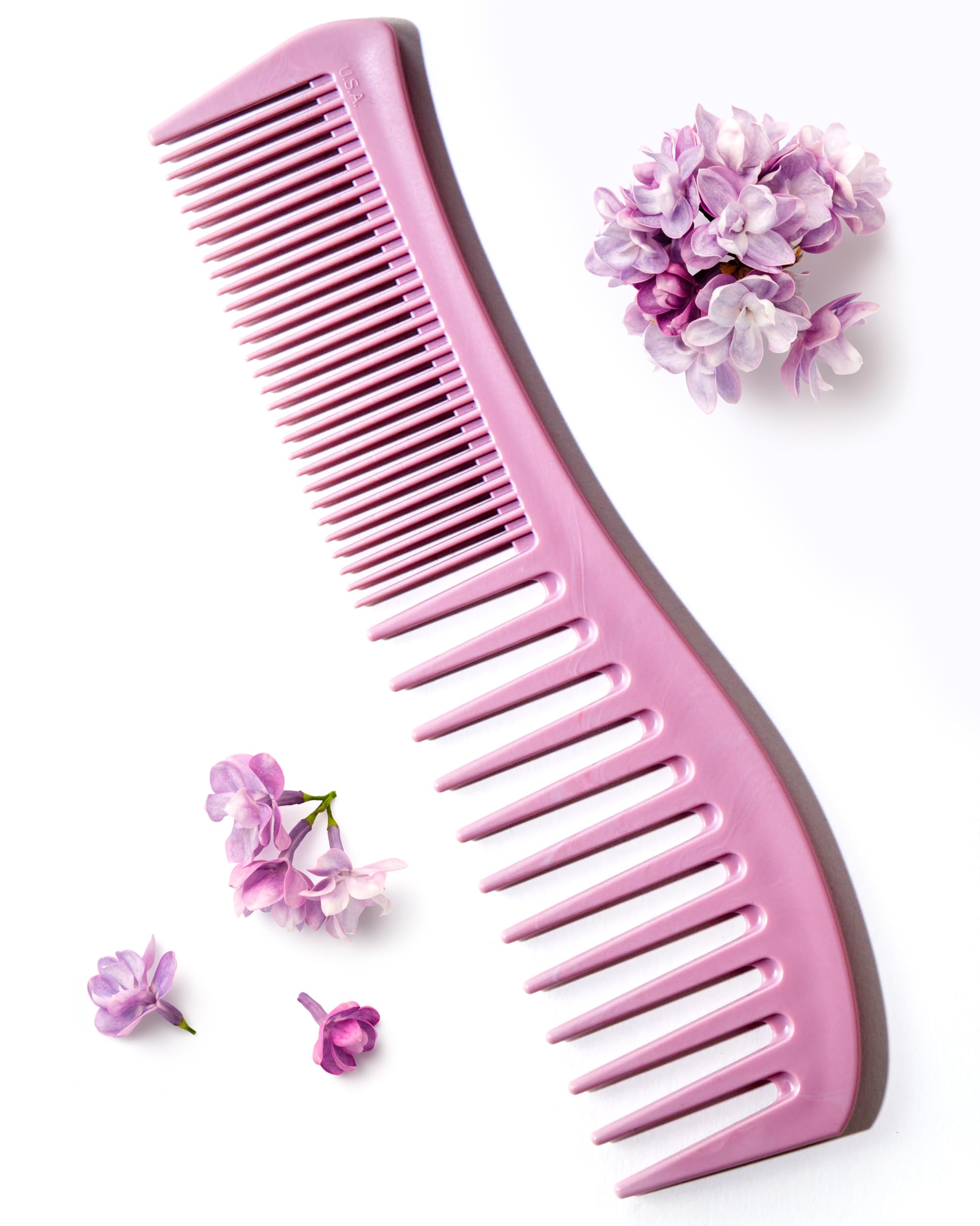 Detangling Hair Comb for Women - 2-Sided Gentle Styling Comb With Wide and Fine Teeth - Conditioning and Detangling Comb for Thin, Thick, Curly, Straight, and All Other Womens Hair Types by Keranique