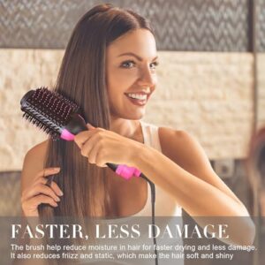 Hair Dryer Brush Blow Dryer Brush in One, FYAIRO 4 in 1 One Step Hair Dryer and Styler Volumizer with Negative Ion Anti-frizz Ceramic Titanium Barrel Hot Air Brush for Drying, Straightening, Salon