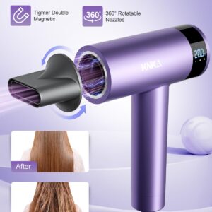 KNKA Hair Dryer, High Speed Blow Dryer, Negative Ionic Hairdryer with 4 Temps