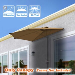 Strong Camel Replacement Canopy Cover Only for 9ft 5 Ribs Half Patio Umbrella (Canopy Cover Only) (Tan)