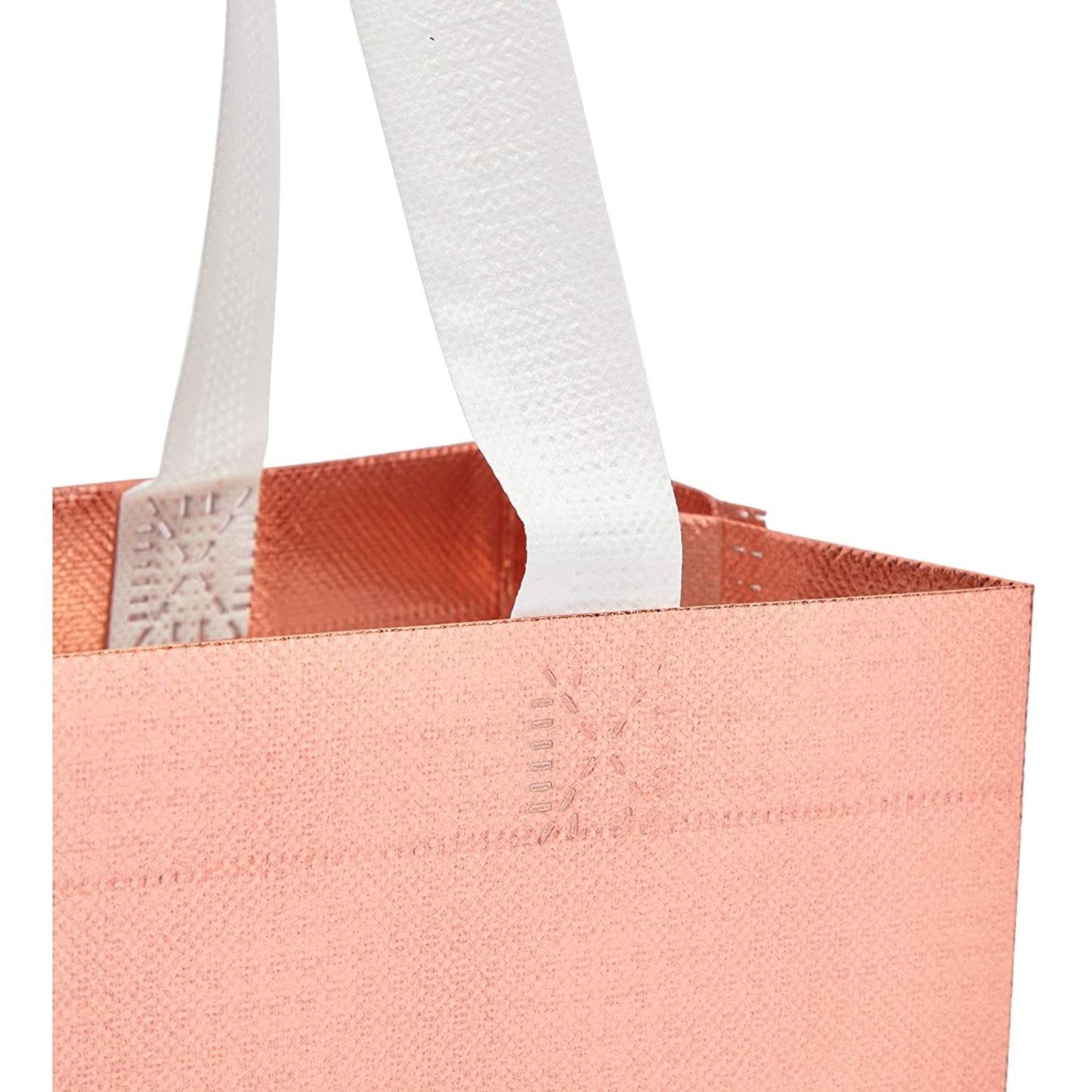 Sparkle and Bash Reusable Grocery Tote Bag for Shopping (Large, Rose Gold, 20 Pack)