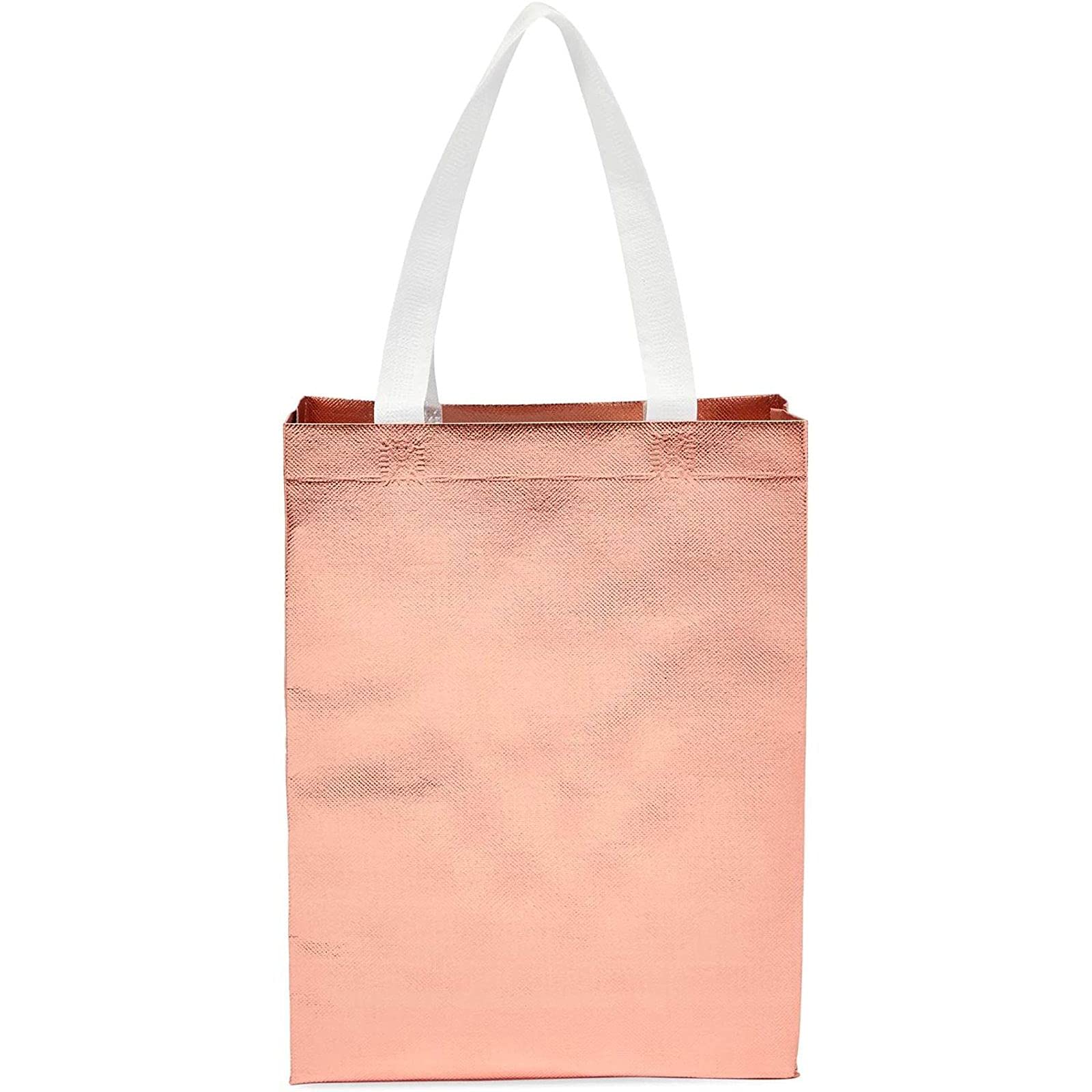 Sparkle and Bash Reusable Grocery Tote Bag for Shopping (Large, Rose Gold, 20 Pack)