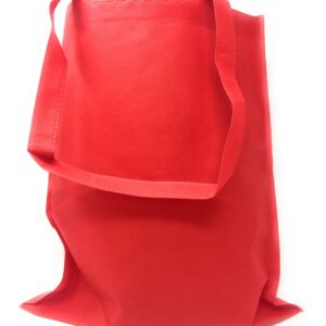 50 Bulk Large Tote Bag Mega Pack - 15” x 16” Reusable Shopping Bags (Red)