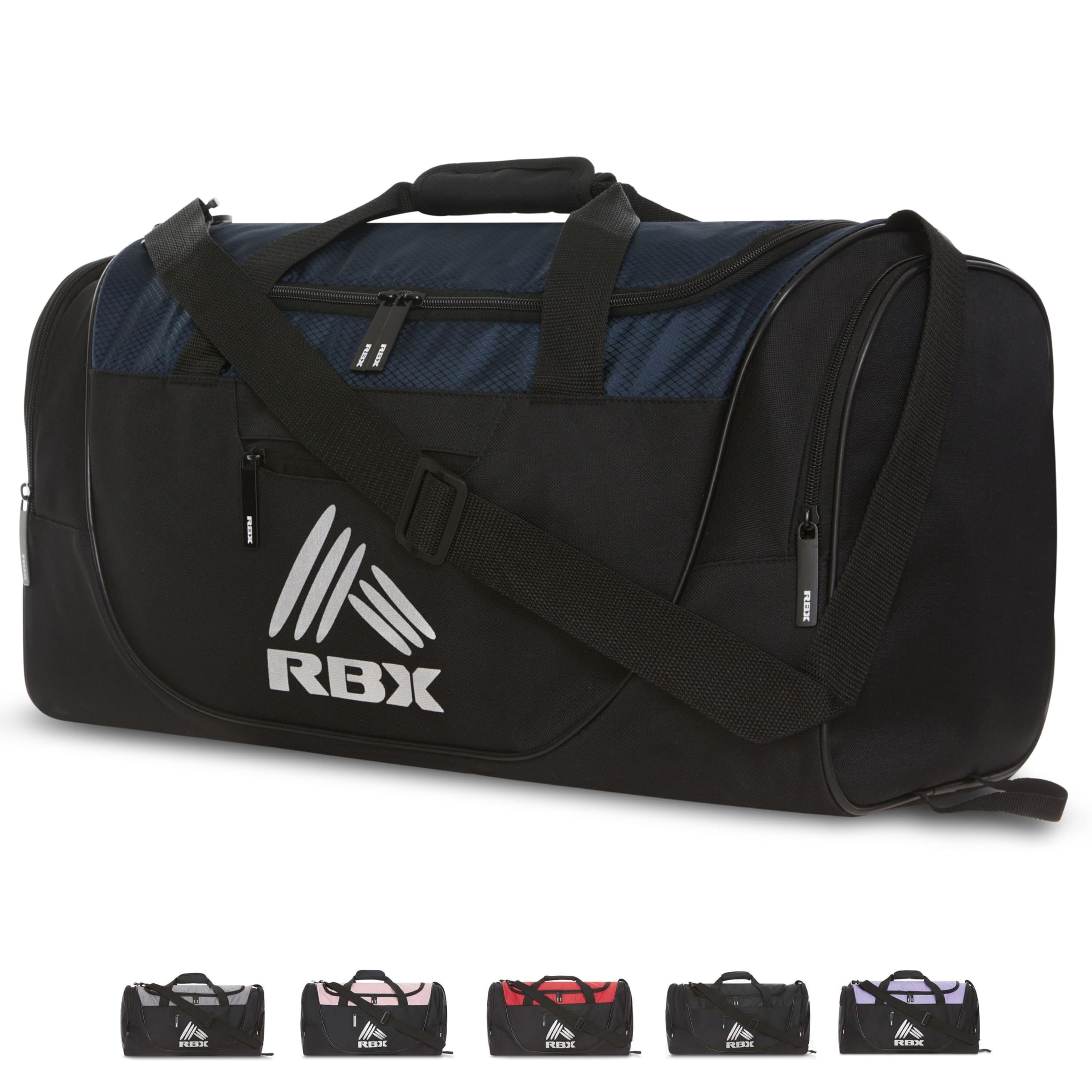 RBX Gym Bags for Men, Small Gym Bag for Women with Shoe Compartment, Duffle Bag for Travel, Sports Bag, Camping, Weekend, Carry On, Overnight Duffel Bag for Women with Shoulder Strap