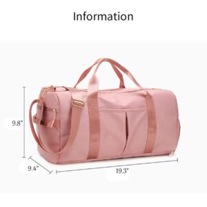 SENGTER Gym Bag with Shoe Compartment and Wet Pocket Nylon Waterproof Duffel Bags for Traveling Shoe Bag Sports Bag Dance Bag for Girls Travel Bags for Women Mens Overnight Bag Gym Equipment