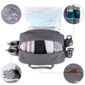 Sports Gym Bag with Wet Pocket & Shoes Compartment, Travel Duffel Bag, Gray Small (16")