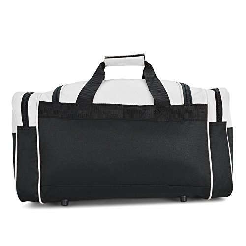 DALIX 21" Sports Duffle Bag Gym Travel Pack in White