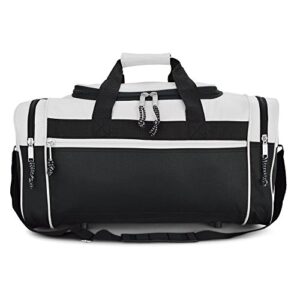 DALIX 21" Sports Duffle Bag Gym Travel Pack in White