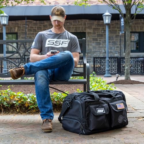 Serious Steel Fitness Gym Bag | 1000D Nylon Duffel Bag | Heavy Duty (Black - Big Bud)