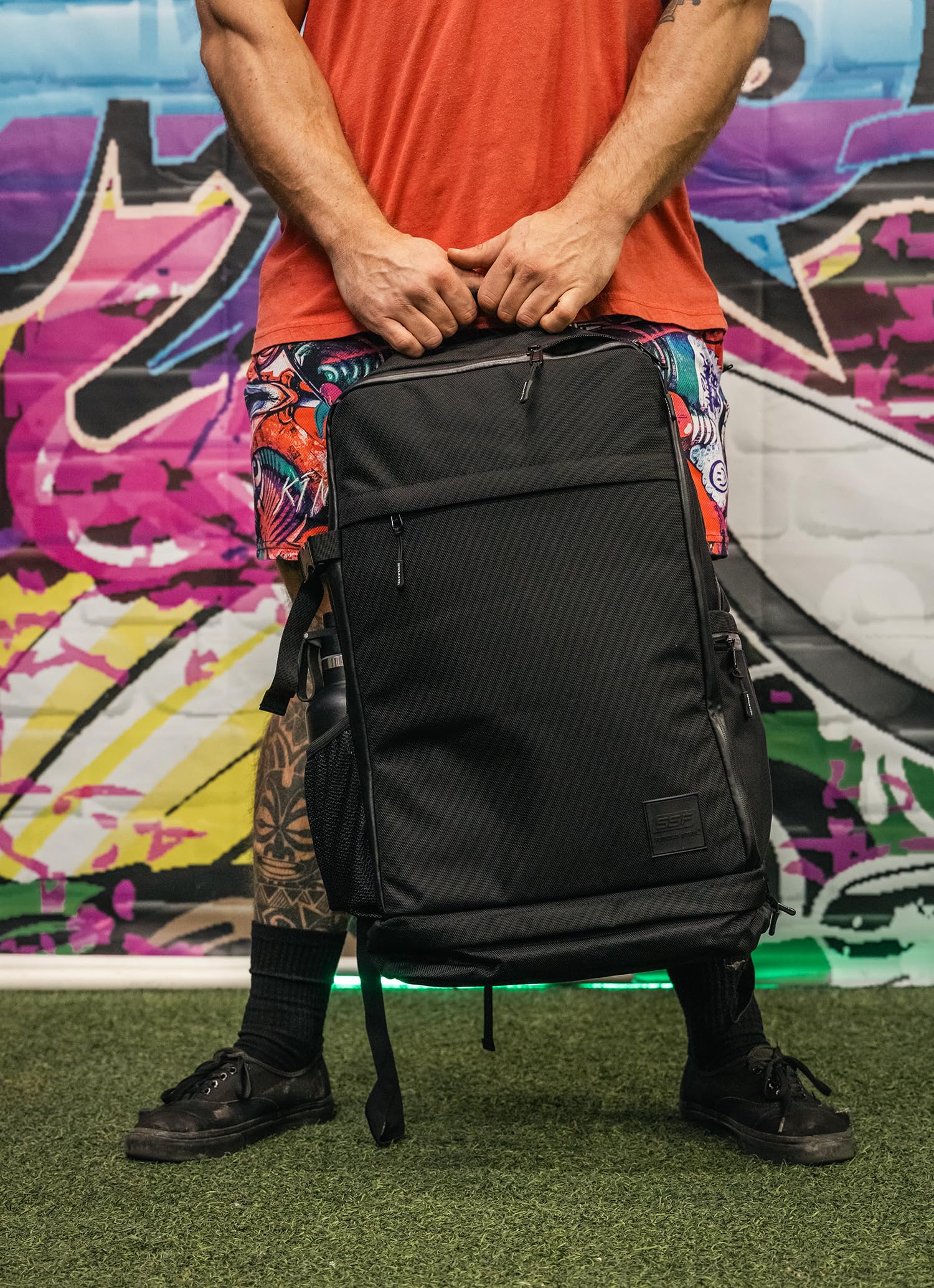 Serious Steel Fitness Gym Bag | 1000D Nylon Duffel Bag | Heavy Duty (Black - Big Bud)