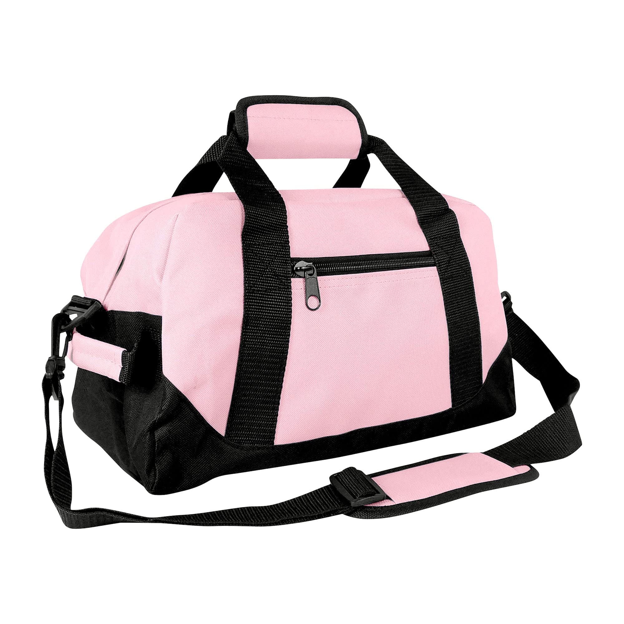 Dalix 14" Small Duffle Bag Two Toned Gym Travel Bag in Pink