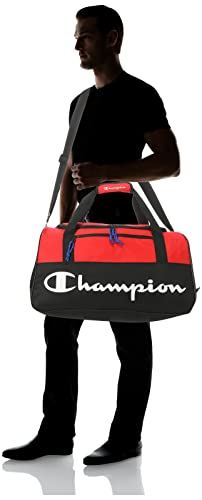 Champion unisex adult Velocity Duffel Bag, Red, One Size US