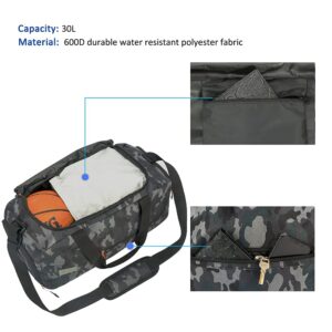 MarsBro Water Resistant Sports Gym Travel Weekender Duffel Bag with Shoe Compartment (camouflage)