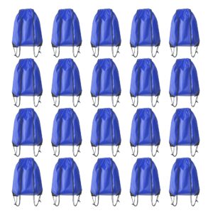 drawstring backpack bulk 20 pcs draw string backpack bags diy gym sports traveling yoga cinch bag sackpack drawstring (royal blue bluenoya)