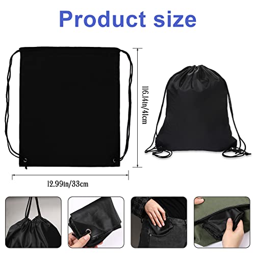 Sliverdew 2 Pcs Drawstring Backpack Bags Sports Cinch Sack String Bags Black Dark Blue Drawstring Gym Bag Draw String Backpack Bulk Swimming String Bags