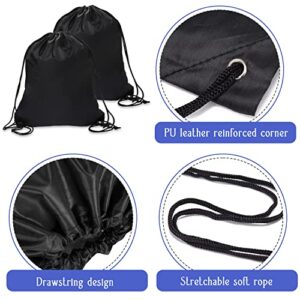 Sliverdew 2 Pcs Drawstring Backpack Bags Sports Cinch Sack String Bags Black Dark Blue Drawstring Gym Bag Draw String Backpack Bulk Swimming String Bags