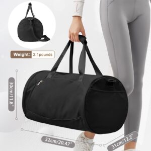 Weekender Bags For Women Men With Shoe Compartment Travel Bags For Women Men Large Duffel Bags For Traveling Gym Duffle Bag Travel Duffel Bags Black