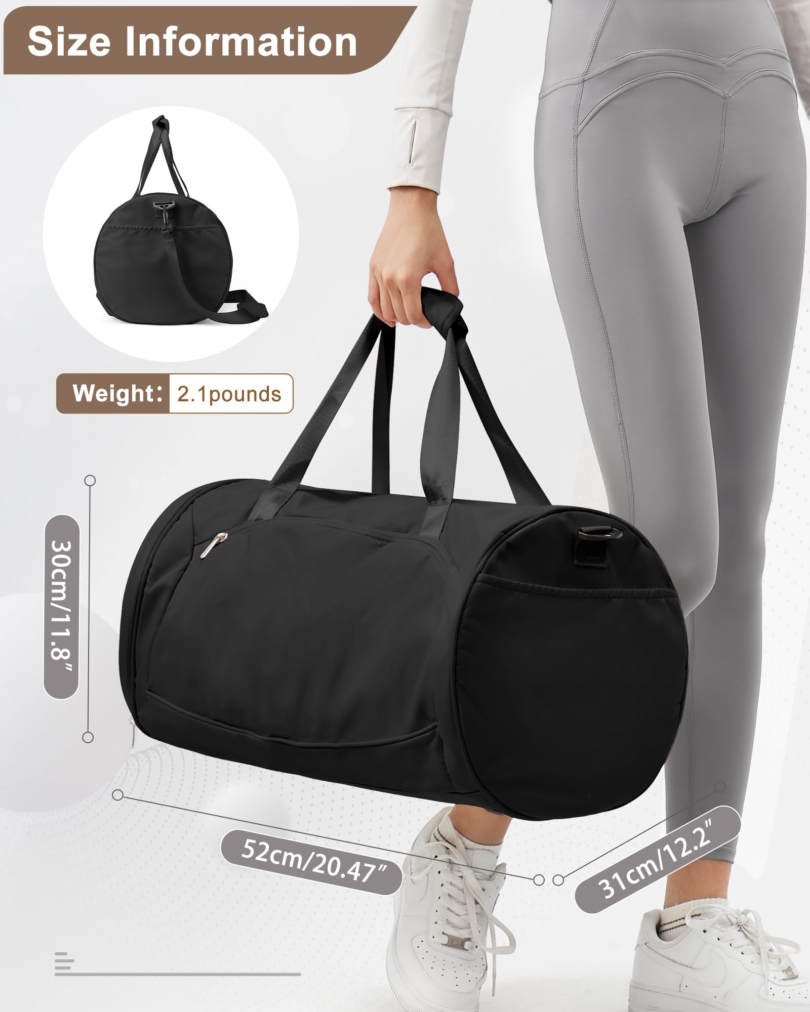 Weekender Bags For Women Men With Shoe Compartment Travel Bags For Women Men Large Duffel Bags For Traveling Gym Duffle Bag Travel Duffel Bags Black