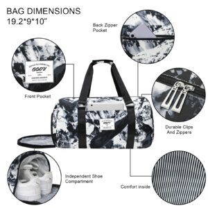 GGOV Duffle Bag for Travel Sports Gym Luggage Crossbody Tote bag with Shoe Compartment and Trolley Sleeve Carry on Duffel Bag for Women and Men Collapsible with Zipper，Multiple Pockets