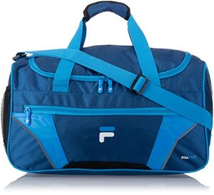 fila drone sm travel gym sport duffel bag, navy/blue, one size