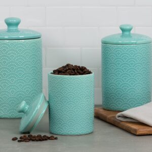 10 Strawberry Street Kitchen Canister, 3 Piece Set, Tide Blue