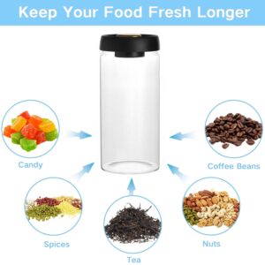 Gute Borosilicate Glass Kitchen Storage Jars, Coffee Canisters with Airtight Lid Seal, Food Storage Containers - Perfect for Coffee Beans, Tea, Sugar, Candy, Spices, Rice (1800ml/60 Ounces)