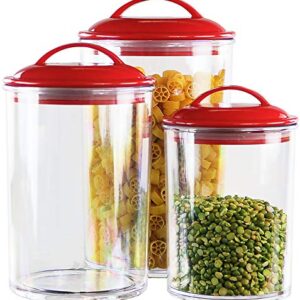 Calypso Basics by Reston Lloyd Acrylic Storage Canisters, Set of 3, Red