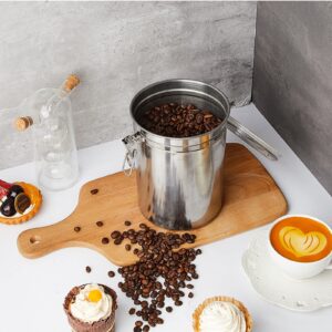 Lallisa 6 Pcs Stainless Steel Canisters 62 oz Stainless Steel Containers with Lids Food Storage Container with Airtight Clamp Lid Coffee Containers for Tea Sugar Coffee Flour Kitchen Counters