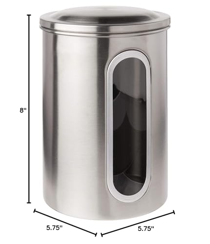 Fox Run 6103 Canister Set, Stainless Steel, 3-Piece Metallic, 5.75 x 6 x 8.5 inches