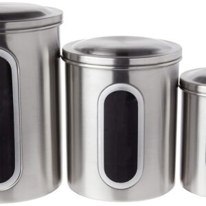 Fox Run 6103 Canister Set, Stainless Steel, 3-Piece Metallic, 5.75 x 6 x 8.5 inches